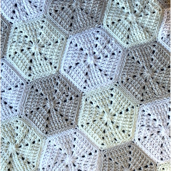 Handcrafted Hexagon Baby Blanket - Picture 3 of 6